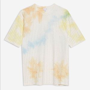 Topshop Tie Dye Crystal Oversize Tee